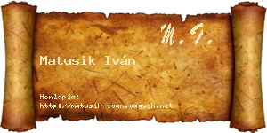 Matusik Iván névjegykártya